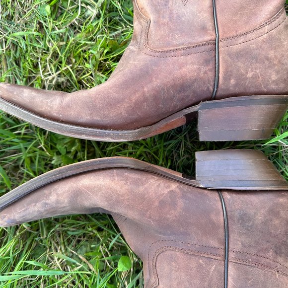 Cowboy Core Vintage Brown Cowboy Boots 9 10 - Picture 3 of 9